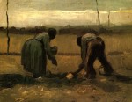 Живопись | Винсент ван Гог | Peasant and Peasant Woman Planting Potatoes