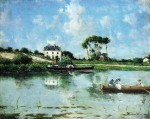 Живопись | Серафино де Тиволи | Сена в городе Буживаль