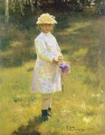 Живопись | Илья Репин | Портрет Веры Репиной (Девочка с букетом), 1878