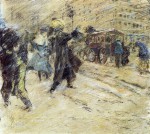 Живопись | Эверетт Шинн | Snow Storm. Madison Square. New York, 1898