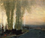 Живопись | Джордж Лакс | Roundhouse at High Bridge, 1910