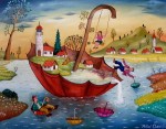 Живопись | Михай Даскалу | Umbrella On The Water