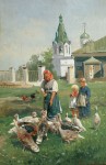 Живопись | Николай Маковский | Кормление индюшек