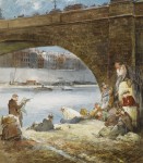 Живопись | Эверетт Шинн | Fishing on the Seine, 1951