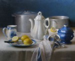 Живопись | Элизабет Пэкстон | Kitchen Still Life – China, Pewter and Lemon