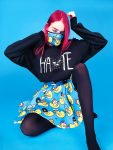 Дизайн | Laser B. | Полина в свитшоте «Hate» и юбке с Уточками
