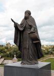 Памятник преподобному Пафнутию Боровскому близ Покровскои церкви в г. Боровск. Россия (Калужская область). 2016, бронза